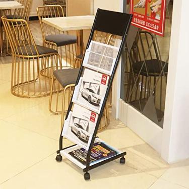 Imagem de ZDJZMGZ Suporte de arquivo para revistas, suporte de exibição de folhetos, sala de espera/hotel/lojas, porta-registros, pastas, organizador de papel