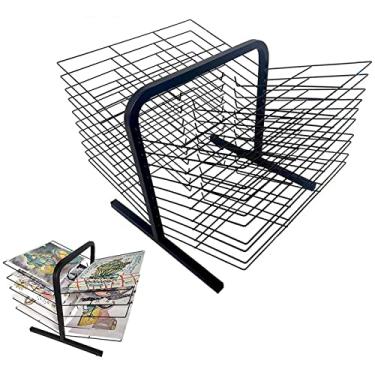 Imagem de Rack de secagem de arte, rack de secagem de arte móvel, sala de aula, estúdio de sala de aula, suporte de secagem para crianças, artistas, rack de arte de dupla face, organizador de armazenamento