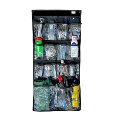 Imagem de Organizador de Armário Porta Objetos Roupeiro Otimizador de Espaço Para Armário e Dispensas (PRETO EM PLÁSTICO TRANSPARENTE, 40cm (LARGURA) X 85cm (COMPRIMENTO))