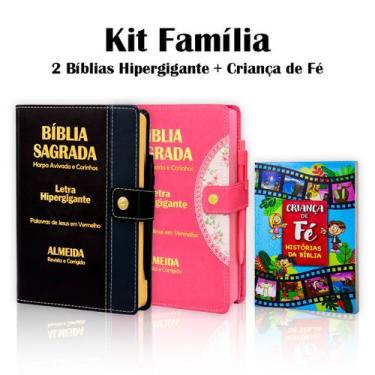 Imagem de Kit Bíblia Familia - 2 Hipergigante + 1 Bíblia Infantil Letras Grandes