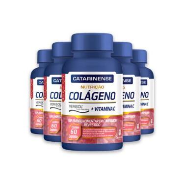 Imagem de Kit 5 Colágeno Verisol e Vit. C Catarinense 60 Cápsulas