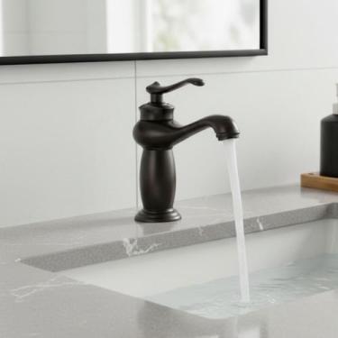 Imagem de Torneira Banheiro Lavabo Misturador Monocomando Bancada Preta Provença