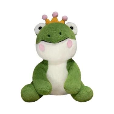 Imagem de Brinquedo De Pelúcia Príncipe Sapo Verde 30cm, Boneco De Animal De Pel