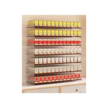 Imagem de Suporte acrílico para exibição de cigarro - Estojo de varejo montado na parede, prateleiras de balcão de supermercado, suporte retangular, montagem fácil (50,5 x 29 x 87 cm) para armazenamento