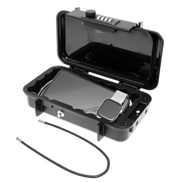 Imagem de Caixa de segurança portátil segura para viagem, à prova d'água, combinação de segurança, mini cofre para viagem ao ar livre, caixa bloqueável antifurto com corda de arame removível para casa