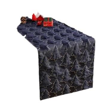 Imagem de Caminho De Mesa Verde 3D Para Árvore De Natal, Com Lantejoulas Espessa