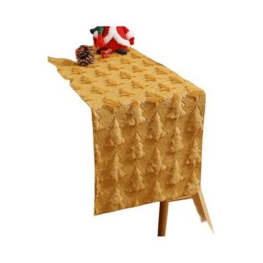 Imagem de Caminho De Mesa Verde 3D Para Árvore De Natal, Com Lantejoulas Espessa