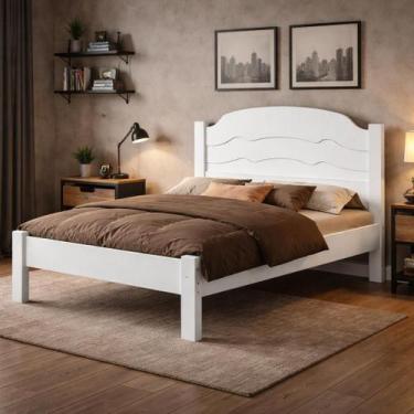 Imagem de Cama De Casal em Madeira MDF Iris Reforçada Estilo Moderno e Minimalis