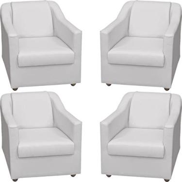 Imagem de Kit 4 Poltronas Decorativa Para Sala Recepção Manicure Barbearia Escri