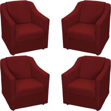 Imagem de Kit 4 Poltronas Decorativa Para Sala Recepção Manicure Barbearia Escri