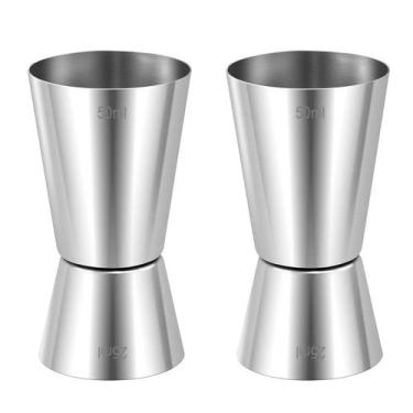 Imagem de 2un Dosador Bebidas Medidor Coquetel drinks Inox 50/25ml - Unyhome