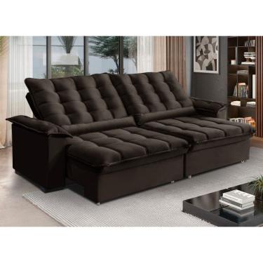 Imagem de Sofa 4 Lugares Retratil Reclinavel 270cm Veludo Bogota Requinte