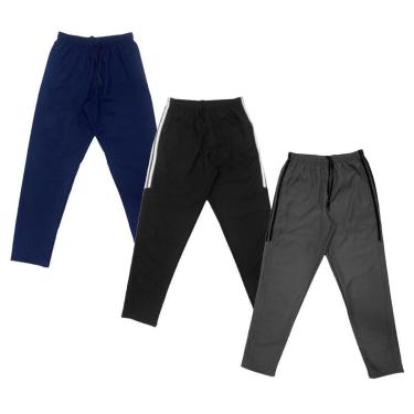 Imagem de Kit 3 Calças de Tactel Black Bear Lisa Básica Masculina Casual-Masculino