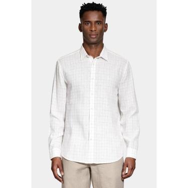Imagem de Camisa Aramis Manga Longa Regular Linho Xadrez Branco-Masculino