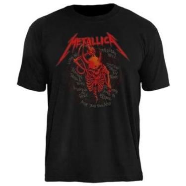 Imagem de Camiseta de Banda Metallica em Algodão Manga Curta Gola Redonda-Unissex