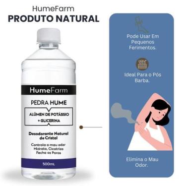 Imagem de Pedra Hume 500ml Desodorante de Cristal Com Glicerina Rende Muito 500m