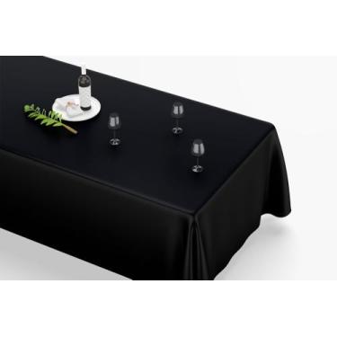 Imagem de Toalha De Mesa Retangular 12 Lugares Tecido Oxford Preto TLZ06 - 300x1