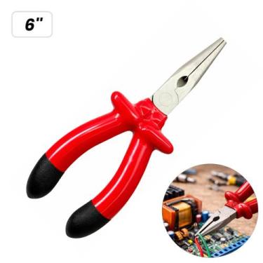Imagem de Alicate Bico Longo 6 Pol Corte Preciso Cabo Ergonômico Profissional BO