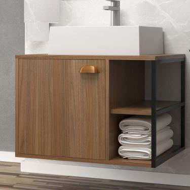 Imagem de Gabinete para Banheiro 60cm com Cuba Nassau Noce