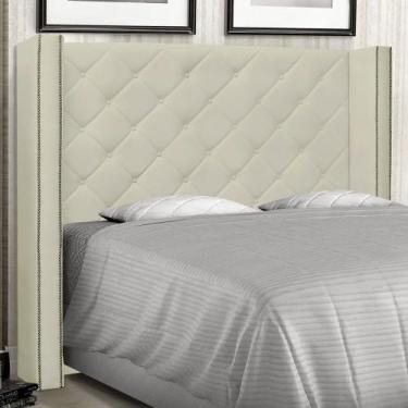Imagem de Cabeceira Estofada Cama Box Casal Alteza 140cm Corano Bege - Abmaza