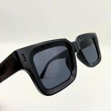 Imagem de Óculos de Sol HD DOM Design Quadrado, Bordas Largas e Lentes Fumê para