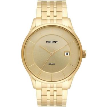Imagem de Relógio orient masculino slim dourado mgss1127 c1kx