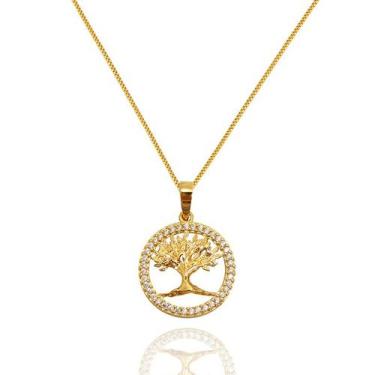 Imagem de Pingente Árvore da Vida Com Corrente Veneziana Em Ouro 18k - AGAPRIME 