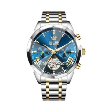 Imagem de Relógio De Pulso Mecânico Masculino OLEVS 6619 Com Vidro Em Forma De D
