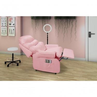 Imagem de Poltrona Reclinável Barão Estética Cílios Lashes Corino Rosa Império Estofados