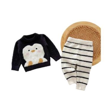Imagem de Conjunto De Suéter E Calças Tricotadas Para Bebês Meninas E Meninos Co