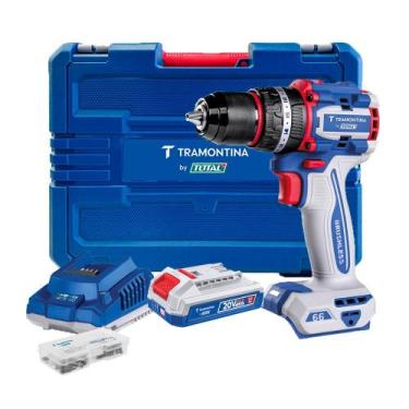 Imagem de Parafusadeira Furade Impacto Bateria 20V Tramontina Maleta