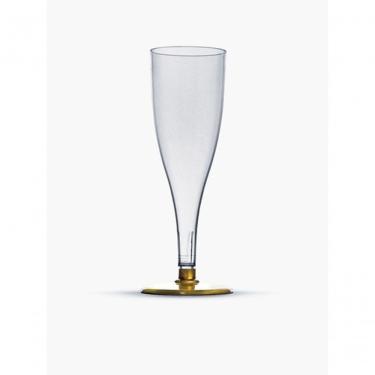 Imagem de Taça Descartável Pit 140 com 140ML e 200 Unidades Transparente Base Dourada para Bebida...