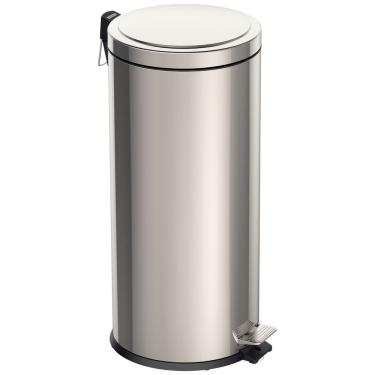 Imagem de Lixeira Brasil 30L em Aço Inox Polido com Pedal e Balde Interno Sistema Stay Open Inox