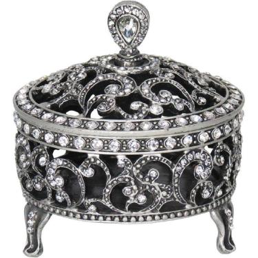 Imagem de PORTA JOIAS HOME&CO RELIQUE METAL 7x8x8cm PRATA