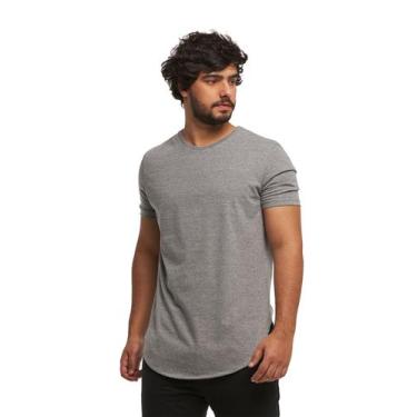 Imagem de Camiseta Longline Plus Size Masculina Manga Curta - Konoa, Grafite, G1