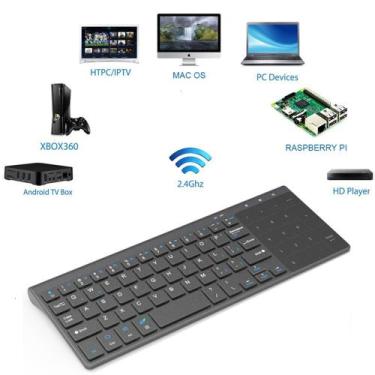 Imagem de Teclado sem fio com touchpad mouse numérico usb sem fio - muklti