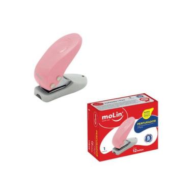 Imagem de Perfurador Molin Com 1 Furo, Rosa