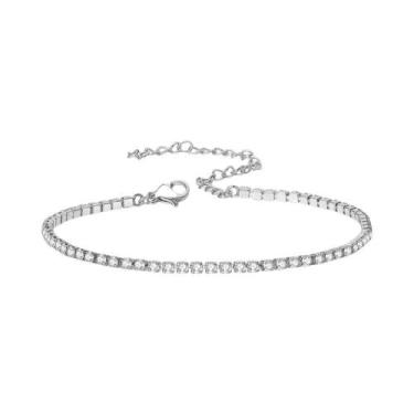 Imagem de Pulseira Feminina Dourada De Aço Inoxidável Com Zircônia Cúbica, Estil