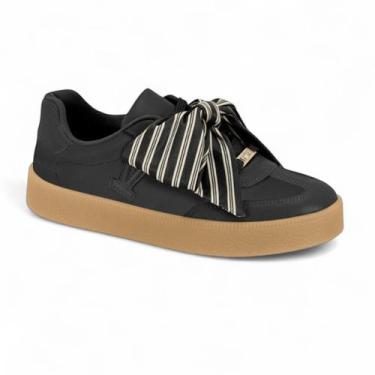Imagem de Sapato Casual Feminino Lenço Decorativo Preto Vizzano 1444105, Preto, 