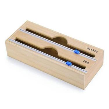 Imagem de Suporte para Papel Alumínio e Filme PVC em Madeira 48cm - GENERIC
