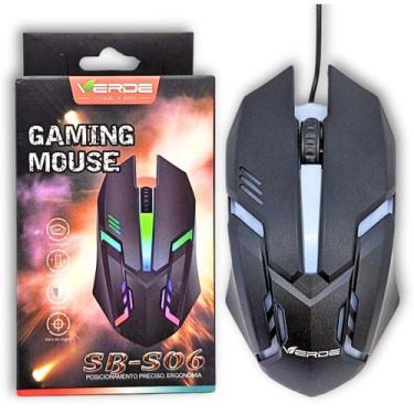Imagem de Mouse Gamer Para Jogo 1200 DPI Óptico com LED RGB USB - Verde