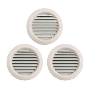 Imagem de Kit 3 Grades De Ventilação Redonda Encaixe 13x13 Exaustore - MARELAGO