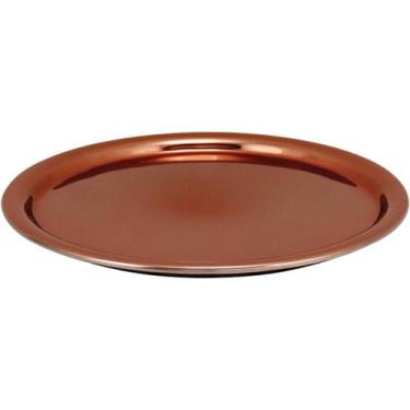 Imagem de Bandeja Melzi Home&Co 2x26x26cm Vidro Cobre Decoração para Casa Sala e