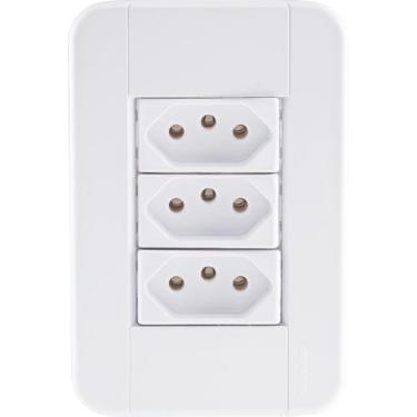 Imagem de Conjunto 4x2 com 3 Tomadas 2P+T 20 A 250 V Tramontina Tablet Branco