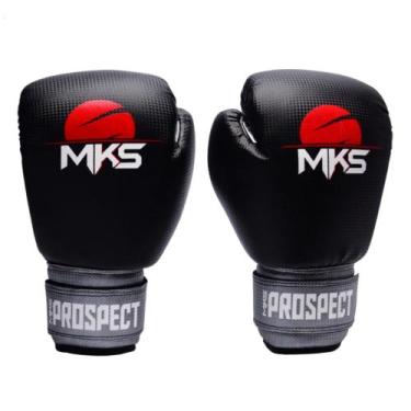 Imagem de Luva de Boxe MKS Combat Linha New Prospect Preta e Prata, 16oz