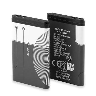 Imagem de Bateria BL5C 1020mAh 3.8WH 3.7V Recarregável  Compatível com Celulares