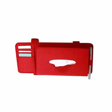 Imagem de Caixa De Tecido,Moda Car Styling Case Sun Visor Tipo Lã Feltro Pendurado Caixa de tecido Suporte de guardanapo de carro Acessórios de veículos Bolsa organizador Pouch Card Storage