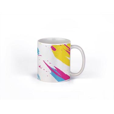 Imagem de Caneca ECF Pinceladas de Tinta Branca Porcelana 325ml