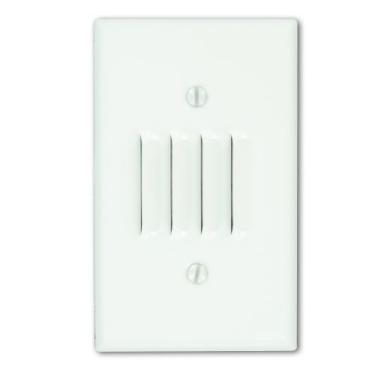 Imagem de Leviton 88079 1-Gang Louvre dispositivo de montagem horizontal placa de parede, tamanho padrão, metal pintado, montagem em caixa, branco