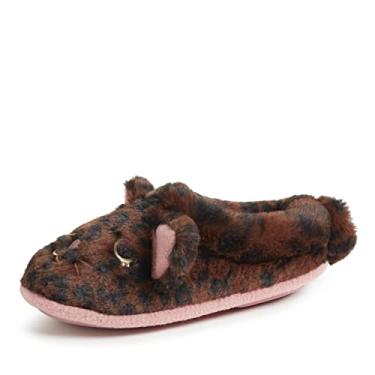 Imagem de Dearfoams Chinelo caprichoso animal bicho lavável, gato, 4-5 EUA unissex criança grande, Gato, 4-5 Big Kid